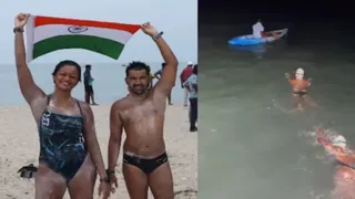 रामसेतु रूट से 11 घंटे में श्रीलंका से भारत तैरकर पहुंचा बेंगलुरु का कपल, बनाया इतिहास